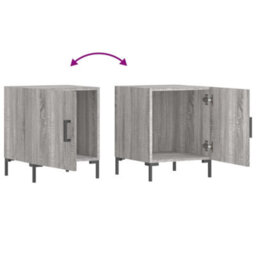 Berkfield Bedside Cabinets 2 Pcs Grey Sonoma 40X40X50 Cm Engineered Wood - thumbnail 7