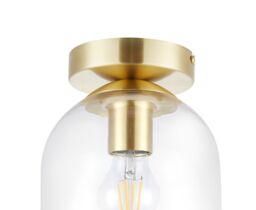 GoodHome Thestias Round Satin Glass & Metal Gold Effect Ceiling Light - thumbnail 4