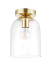 GoodHome Thestias Round Satin Glass & Metal Gold Effect Ceiling Light - thumbnail 3