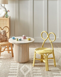 Beliani Kids Chair Mirtia Rattan Yellow - thumbnail 2