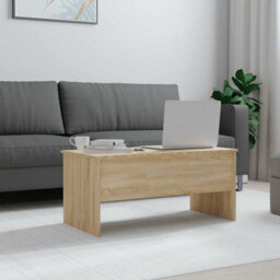 Berkfield Modern Coffee Table Sonoma Oak 102X50.5X46.5 Cm Engineered Wood - thumbnail 3