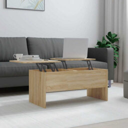 Berkfield Modern Coffee Table Sonoma Oak 102X50.5X46.5 Cm Engineered Wood - thumbnail 2