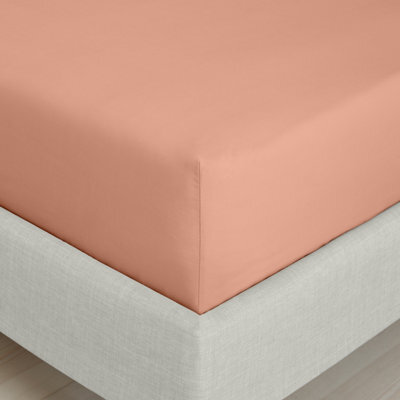 Bianca Fine Linens Bedroom 200 Thread Count Cotton Percale Fitted Sheet 32Cm Depth Clay - image 1