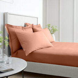 Bianca Fine Linens Bedroom 200 Thread Count Cotton Percale Fitted Sheet 32Cm Depth Clay - thumbnail 3