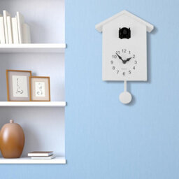 Walplus Black Window Cuckoo Clock With Four Working Bird And Pendulum - Elegant Bird Clock For Wall Decor, Classic Cookoo Clock - thumbnail 2