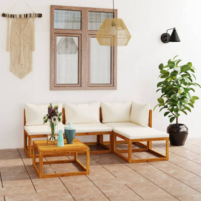 Berkfield 5 Piece Garden Lounge Set With Cushions Solid Wood Acacia (Uk/ie/fi/no Only) - image 1