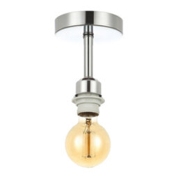Happy Homewares Polished Chrome Plated Ceiling Light Fitting For Industrial Style Light Bulbs - thumbnail 3
