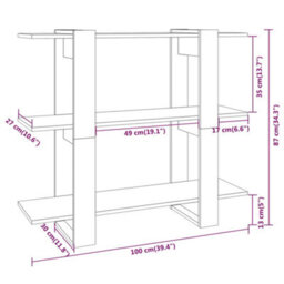 Berkfield Book Cabinet/room Divider High Gloss White 100X30X87 Cm - thumbnail 7