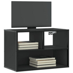 Berkfield Tv Cabinet Black 60X31X39.5 Cm Engineered Wood And Metal - thumbnail 1