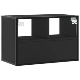 Berkfield Tv Cabinet Black 60X31X39.5 Cm Engineered Wood And Metal - thumbnail 6