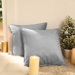 Deconovo Set Of 2 Decorative Cushion Covers For Bedroom, Sofa, Outdoor, Bed, Decorative Velvet Pillow Case, 40 X 40 Cm, Grey - thumbnail 1