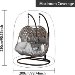 Outdoor Hanging Egg Chair Cover For Two People, Waterproof Cover, Protective Chairs And Swings - thumbnail 3