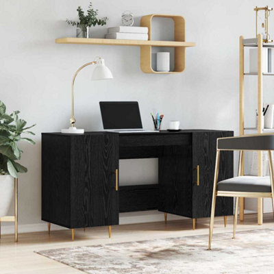 Walplus Desk With Shelf Black Oak 140 X 50 X 75 Cm Engineered Wood - image 1