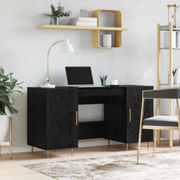 Walplus Desk With Shelf Black Oak 140 X 50 X 75 Cm Engineered Wood - thumbnail 1
