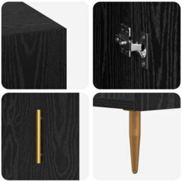 Walplus Desk With Shelf Black Oak 140 X 50 X 75 Cm Engineered Wood - thumbnail 9