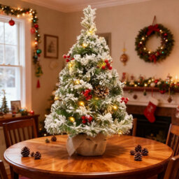 Living And Home Snowscape Package: Mini Christmas Tree With Fairy Lights (12Cm W X 42Cm H) - thumbnail 2