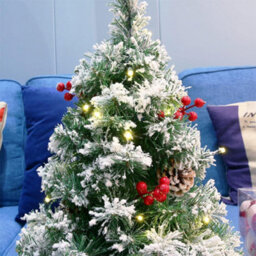 Living And Home Snowscape Package: Mini Christmas Tree With Fairy Lights (12Cm W X 42Cm H) - thumbnail 1
