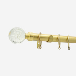 Brushed Gold 28mm Glass Bubbles Fixed Length Metal Curtain Pole  85Cm - thumbnail 2