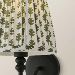 Valuelights Binky Black Rechargeable Wall Light With Green Floral Shade - thumbnail 3