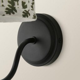 Valuelights Binky Black Rechargeable Wall Light With Green Floral Shade - thumbnail 4