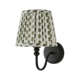 Valuelights Binky Black Rechargeable Wall Light With Green Floral Shade - thumbnail 2