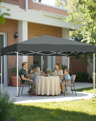 LEDREM Pop Up Gazebo,drizzle-Resistant Folding Canopy Tent, Portable Outdoor Shade Tent With Carry Bag, Market, Dark Grey