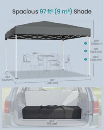 LEDREM Pop Up Gazebo,drizzle-Resistant Folding Canopy Tent, Portable Outdoor Shade Tent With Carry Bag, Market, Dark Grey - thumbnail 6