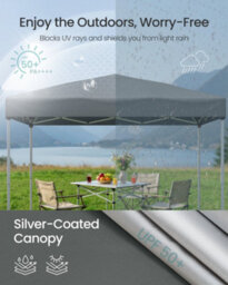 LEDREM Pop Up Gazebo,drizzle-Resistant Folding Canopy Tent, Portable Outdoor Shade Tent With Carry Bag, Market, Dark Grey - thumbnail 5