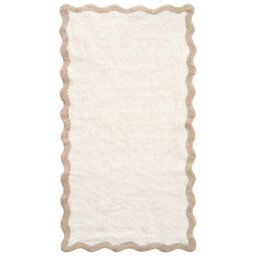 Beliani Bath Mat Nangal Brown/ Beige 80 X 150 Cm Cotton