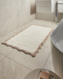 Beliani Bath Mat Nangal Brown/ Beige 80 X 150 Cm Cotton - thumbnail 2