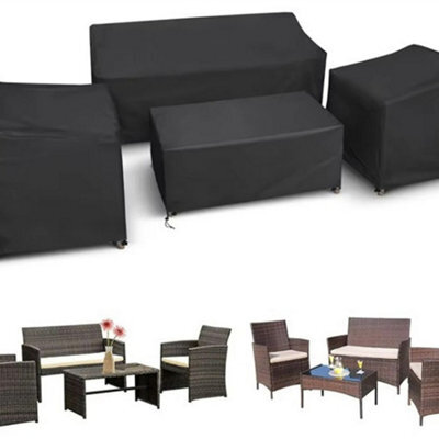 Latto Home 210D Oxford Outdoor Furniture Cover Waterproof Garden Table & Chair Set Cover Uv Resistant Set Of 4 - image 1