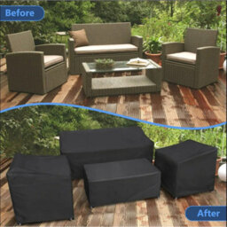 Latto Home 210D Oxford Outdoor Furniture Cover Waterproof Garden Table & Chair Set Cover Uv Resistant Set Of 4 - thumbnail 3
