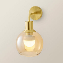 Valuelights Bellamy Gold Glass Globe Rechargeable Wall Light - thumbnail 3