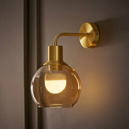 Valuelights Bellamy Gold Glass Globe Rechargeable Wall Light