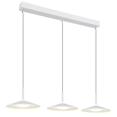 Luminosa Lighting Luminosa Lampone Bar Pendant Ceiling Light White Matt 3X Led 4000K - image 1