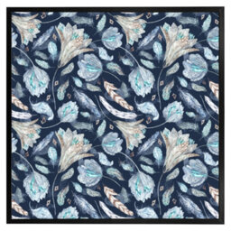 "Andrew Lee Boho Chic Indigo Pattern (Picutre Frame) / 24X24"" / Grey" - thumbnail 1