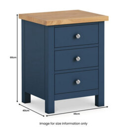 Farro Xl Navy Blue Bedside Table Fully Assembled - By Roseland Furniture - thumbnail 9