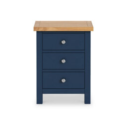 Farro Xl Navy Blue Bedside Table Fully Assembled - By Roseland Furniture - thumbnail 3
