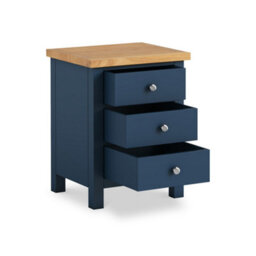 Farro Xl Navy Blue Bedside Table Fully Assembled - By Roseland Furniture - thumbnail 4