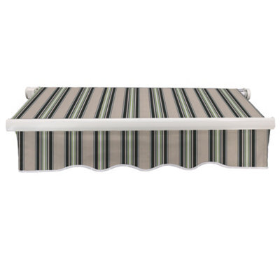 Sundaze 3X2.5M Garden Awning Replacement Fabric Top Cover Front Valance Multi-Stripe - image 1