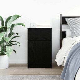 Berkfield Bedside Cabinet Black 39X35X65 Cm Engineered Wood - thumbnail 3