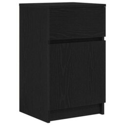 Berkfield Bedside Cabinet Black 39X35X65 Cm Engineered Wood - thumbnail 2