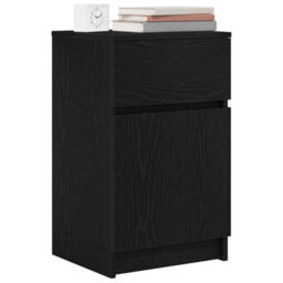Berkfield Bedside Cabinet Black 39X35X65 Cm Engineered Wood - thumbnail 4