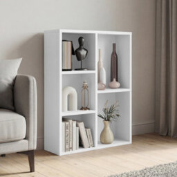 Lassic Vida Designs 5 Cube Storage Unit Shelving Bookcase Display Organiser - Modern Cube Shelf For Living Room, Bedroom, Office, White - thumbnail 2