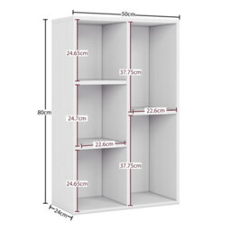 Lassic Vida Designs 5 Cube Storage Unit Shelving Bookcase Display Organiser - Modern Cube Shelf For Living Room, Bedroom, Office, White - thumbnail 5