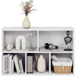 Lassic Vida Designs 5 Cube Storage Unit Shelving Bookcase Display Organiser - Modern Cube Shelf For Living Room, Bedroom, Office, White - thumbnail 4