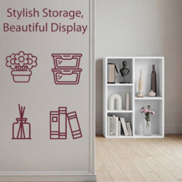 Lassic Vida Designs 5 Cube Storage Unit Shelving Bookcase Display Organiser - Modern Cube Shelf For Living Room, Bedroom, Office, White - thumbnail 7