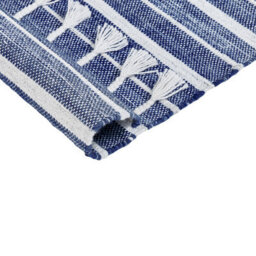 Beliani Blue Striped Rug 80 X 150 Cm - Handwoven Recycled Materials, Indoor Outdoor - thumbnail 5