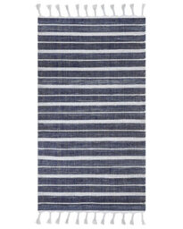 Beliani Blue Striped Rug 80 X 150 Cm - Handwoven Recycled Materials, Indoor Outdoor - thumbnail 1