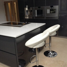 Lamboro Sorrento Real Leather Kitchen And Breakfast Bar Stool, Height Adjustable Swivel Gas Lift, White - thumbnail 9